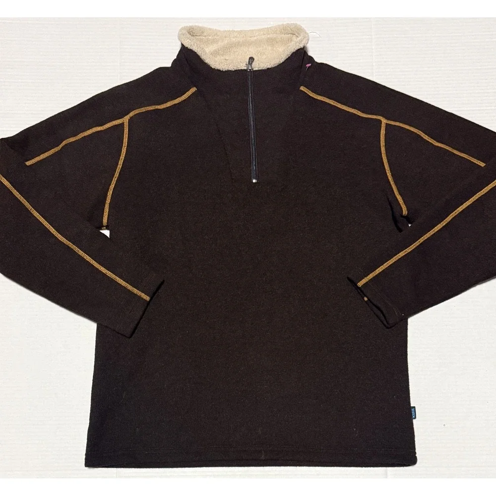 KÜHL‎ - Men's Europa 1/4 Zip Brown Pullover Sweater Jacket - Large